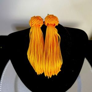 Mustard yellow/gold tassel earrings